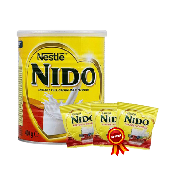 Image sur Lait entier Nestlé Nido 400g + 03 sachets 15g offerts