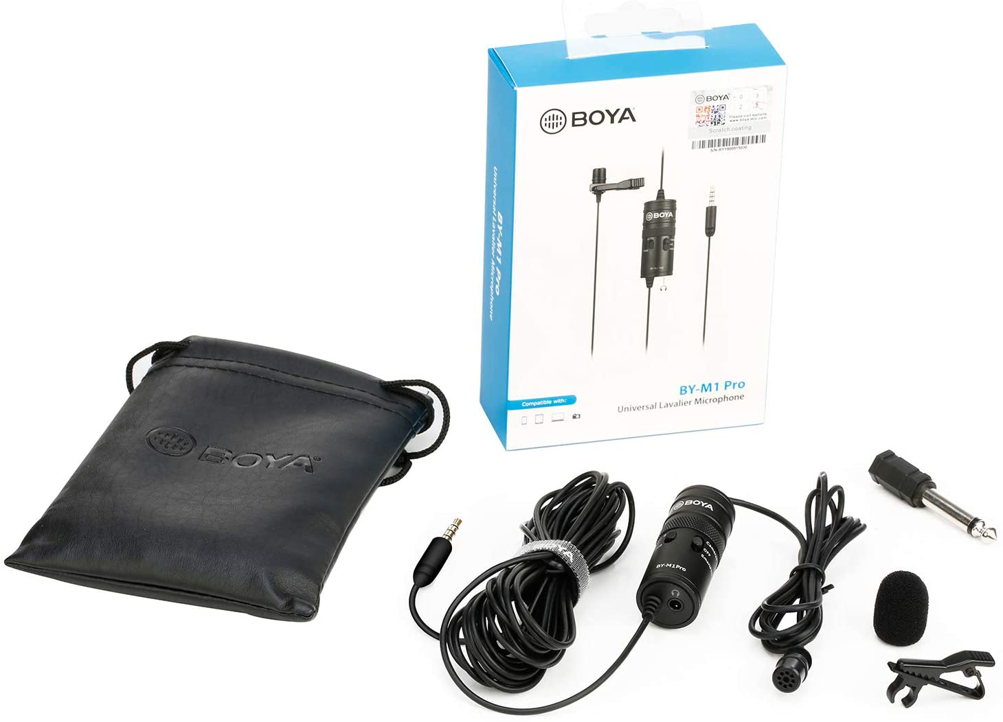 BOYA BY-M110 Mini Micro Cravate Pour Smartphone - Microphone Omnidirectionnel 3.5mm TRRS Ultra Compact Avec Tête Rotative 180°