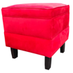 Image sur Canapé + Pouf Luxueux de salon en Velour -  Rouge