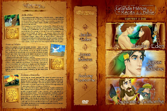 Image sur DVD dessins animés - Les grands héros et récits de la bible (Jardin d'Eden, Jonas; Sodome et Gomorrhe) 135 minutes