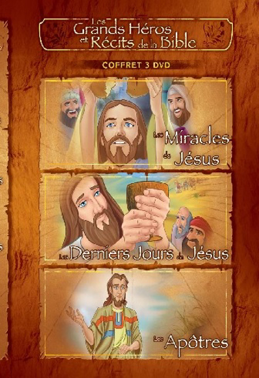 Image sur DVD dessins animés - Les grands héros et récits de la bible (Les miracles de Jésus, Derniers jours Jésus, Apôtres) 135 minutes