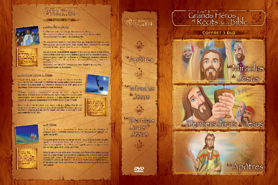 Image sur DVD dessins animés - Les grands héros et récits de la bible (Les miracles de Jésus, Derniers jours Jésus, Apôtres) 135 minutes