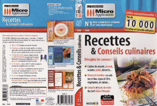 Image sur DVD Logiciel - 10.000 recettes et conseils culinaires (Micro-application)