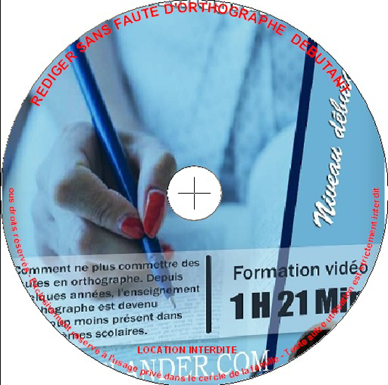 Image sur DVD vidéo  - Rédiger sans fautes d’orthographe – Niveau débutant (1h 21min.)