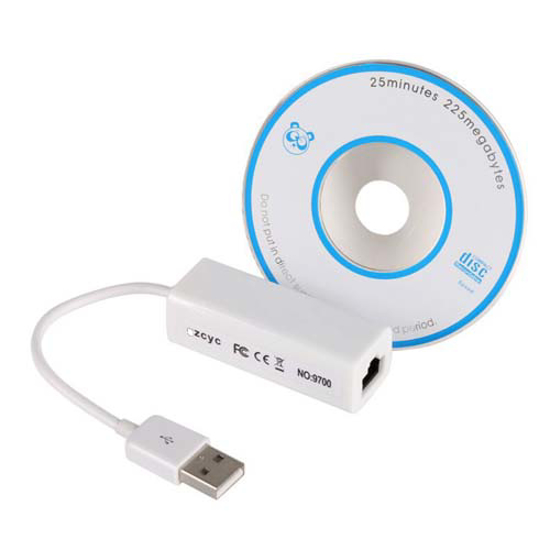 Image sur Adaptateur Ethernet USB EDAL Carte réseau USB vers RJ45 LAN pour Windows 10 8 8.1 7 XP Mac OS sous v10.4 ordinateur portable PC RC9700-blanc