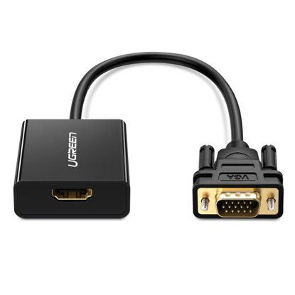 Agrandir l'image de Adaptateur HDMI vers VGA 1080P avec Sortie Audio 3.5mm et Câble Alimentation Convertisseur HDMI Femelle à VGA Mâle Image de Adaptateur HDMI vers VGA 1080P avec Sortie Audio 3.5mm et Câble Alimentation Convertisseur HDMI Femelle à VGA Mâle