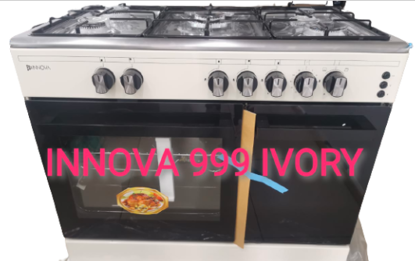 Agrandir l'image de Cuisinière Innova IN-999 - 60*90 - 5 foyers - Automatique + Porte Gaz - Ivoire - 06 Mois garantis Image de Cuisinière Innova IN-999 - 60*90 - 5 foyers - Automatique + Porte Gaz - Ivoire - 06 Mois garantis