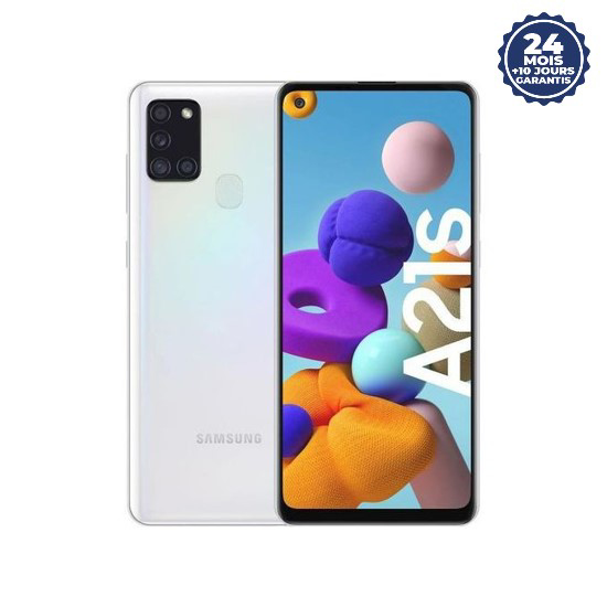 Samsung Galaxy A21S - 4G - 6.5" - 64 Go ROM / 4 Go RAM - 48Mpx Quatre Capteur - Lecteur d'empreintes  - Garantie 24 Mois