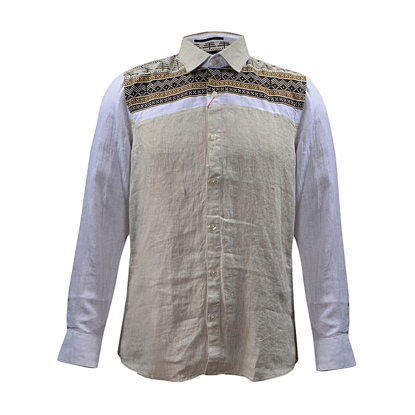 Agrandir l'image de Chemise B.Jones - 100% Lin - Authentique - Longue Manche - Multicolore Image de Chemise B.Jones - 100% Lin - Authentique - Longue Manche - Multicolore