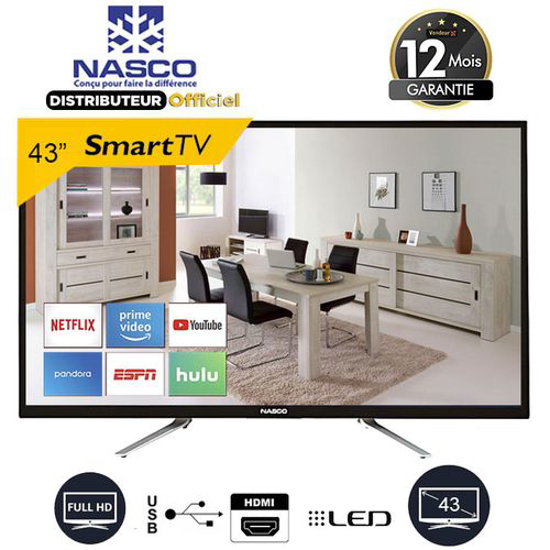 Image sur Smart TV LED -NASCO -43" - 43K7B -Full HD - Noir - 12 Mois