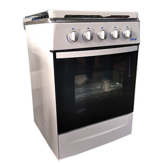 Image sur Cuisinière à gaz OSCAR OCS-C50W - 4 foyers 50*50 cm - Noir et Blanc - 12 mois garantis