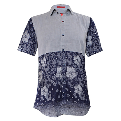 Agrandir l'image de Chemise B.Jones - 100% Coton - Authentique - Courtes Manches - Gris Et Bleu Image de Chemise B.Jones - 100% Coton - Authentique - Courtes Manches - Gris Et Bleu