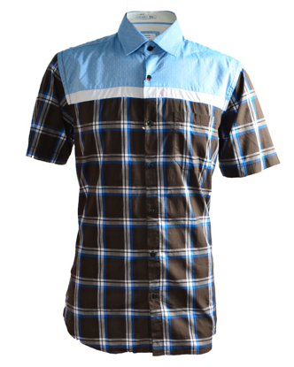 Image de Chemise B.Jones Carrelée - Authentique - Courte Manche - Multicolore