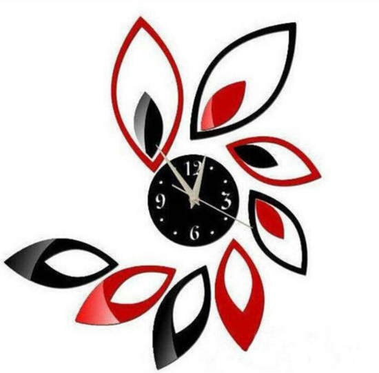 Image sur Horloge Murale 3D - Flower Art - Autocollant