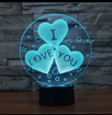 Image sur Lampe Veilleuse Romantique 3D - Lumière Led - I LOVE YOU