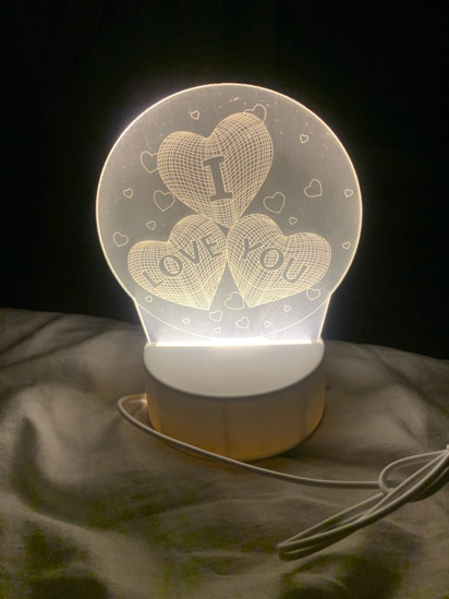 Image sur Lampe Veilleuse Romantique 3D - Lumière Led - I LOVE YOU