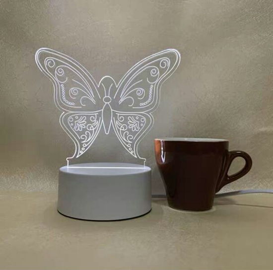 Image sur Veilleuse Romantique  3D - Lumière LED - Papillon