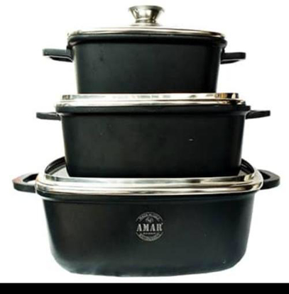 Image de Lot 03 Marmites Cuisine - Céramic et Inox - Gris