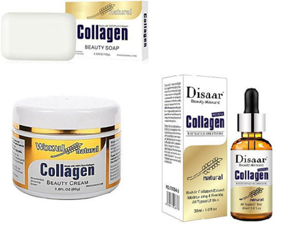 Image de Savon +Crème visage+sérum éclaircissant au Collagène