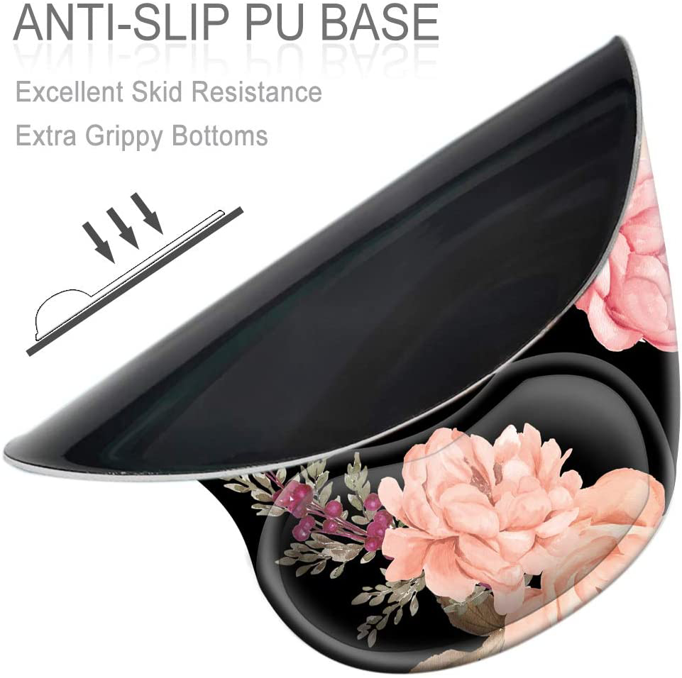 Tapis De Souris Ergonomique Avec Repose-poignet En Gel Confortable Et Tissu Lycra, Base Antidérapante En