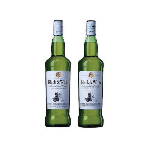 Image sur 2 bouteilles de Black & White Whisky Ecossais 40 % - 75cl