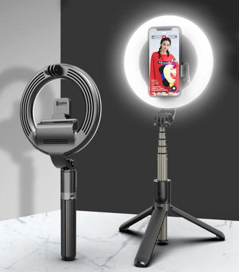Image sur Ring Light selfie stick bluetooth rechargeable