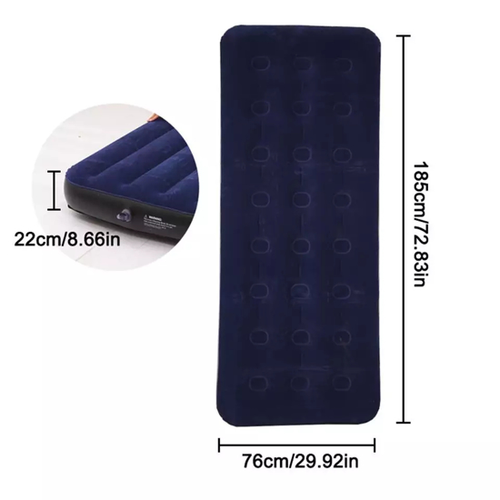 Image sur Matelas gonflable - 190 x 74 x H 22 cm - Bleu marine