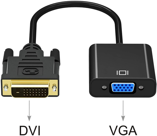 Image sur Adaptateur DVI-D vers VGA Convertisseur 24 + 1 mâle vers Femelle câble Supporte 1080P/3D 60Hz pour PC/Moniteur/HDTV et Projecteur Etc