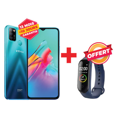 Agrandir l'image de Infinix Smart 5 - 6,6''- 32GB + 2GB RAM - 8MP/8 MP Dual camera - 2G/ 3G - vert - Garantie 12 mois Image de Infinix Smart 5 - 6,6''- 32GB + 2GB RAM - 8MP/8 MP Dual camera - 2G/ 3G - vert - Garantie 12 mois