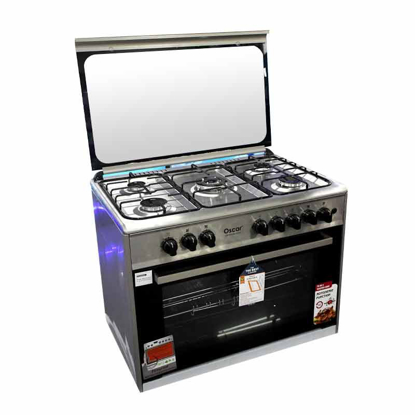 Agrandir l'image de Cuisinière à Gaz Oscar LUXE 5Foyers - 60*90 - Inox/Noir/Rouge - 06 Mois garantis Image de Cuisinière à Gaz Oscar LUXE 5Foyers - 60*90 - Inox/Noir/Rouge - 06 Mois garantis