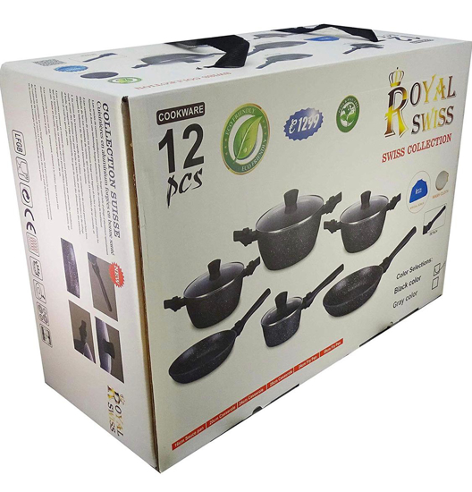 Image sur Jeu de casseroles/ Batterie de cuisine 12 pièces ROYAL SWISS- 03 mois