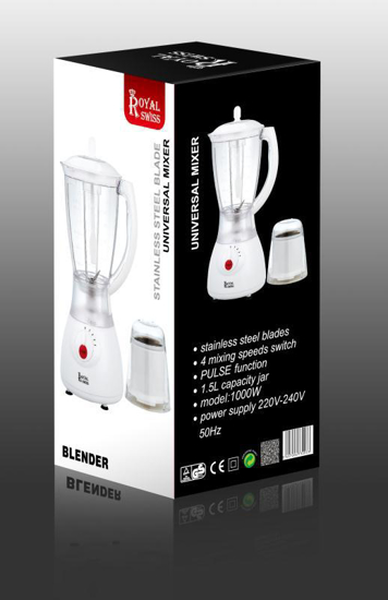 Image sur Mixeur/ Blender Royal Swiss, bols en plastique 1000 watts- 03 mois