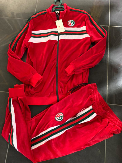 Image sur Ensemble Jogging Col Rond 2 Pièces Haut Et Pantalon - Rouge