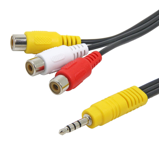 Image sur Adaptateur Câble Audio vidéo 3,5 mm mâle vers 3 RCA Femelle