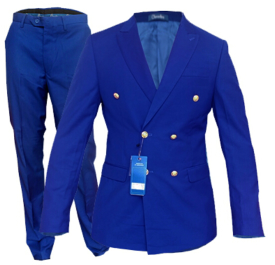 Image sur Costume Croisé Homme - 2 Pièces - 6 Boutons - Bleu