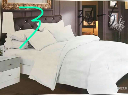 Image de Draps En Coton Pour Lit 3 Places - Set De 2 Draps + 2 Taies