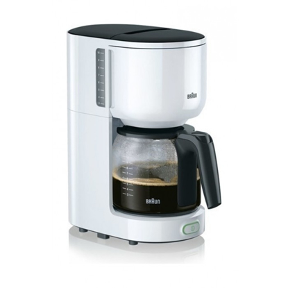 Agrandir l'image de Cafetière filtre Braun - KF3100 - 600W - 1.25 L - Blanc - 03 Mois Garantis Image de Cafetière filtre Braun - KF3100 - 600W - 1.25 L - Blanc - 03 Mois Garantis