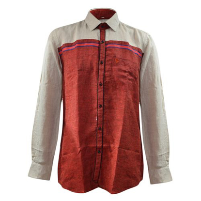 Agrandir l'image de Chemise Eslips - 100% Lin - Premium classic - Longue Manche - 2 Tons - Rouge Et Beige Image de Chemise Eslips - 100% Lin - Premium classic - Longue Manche - 2 Tons - Rouge Et Beige