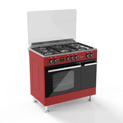 Image de Cuisinière A Gaz - SOGO6060R - 5 Foyers - 60 x 60 cm - Rouge