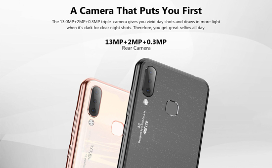 Image sur SMARTPHONE  A3 X-Tigi - 32Go/3Go - 5000 mAh  - 6.2 " - 4G LTE - 15,3Mp/8Mp    Dual Sim - Empreinte digitale -  OR - 13 MOIS