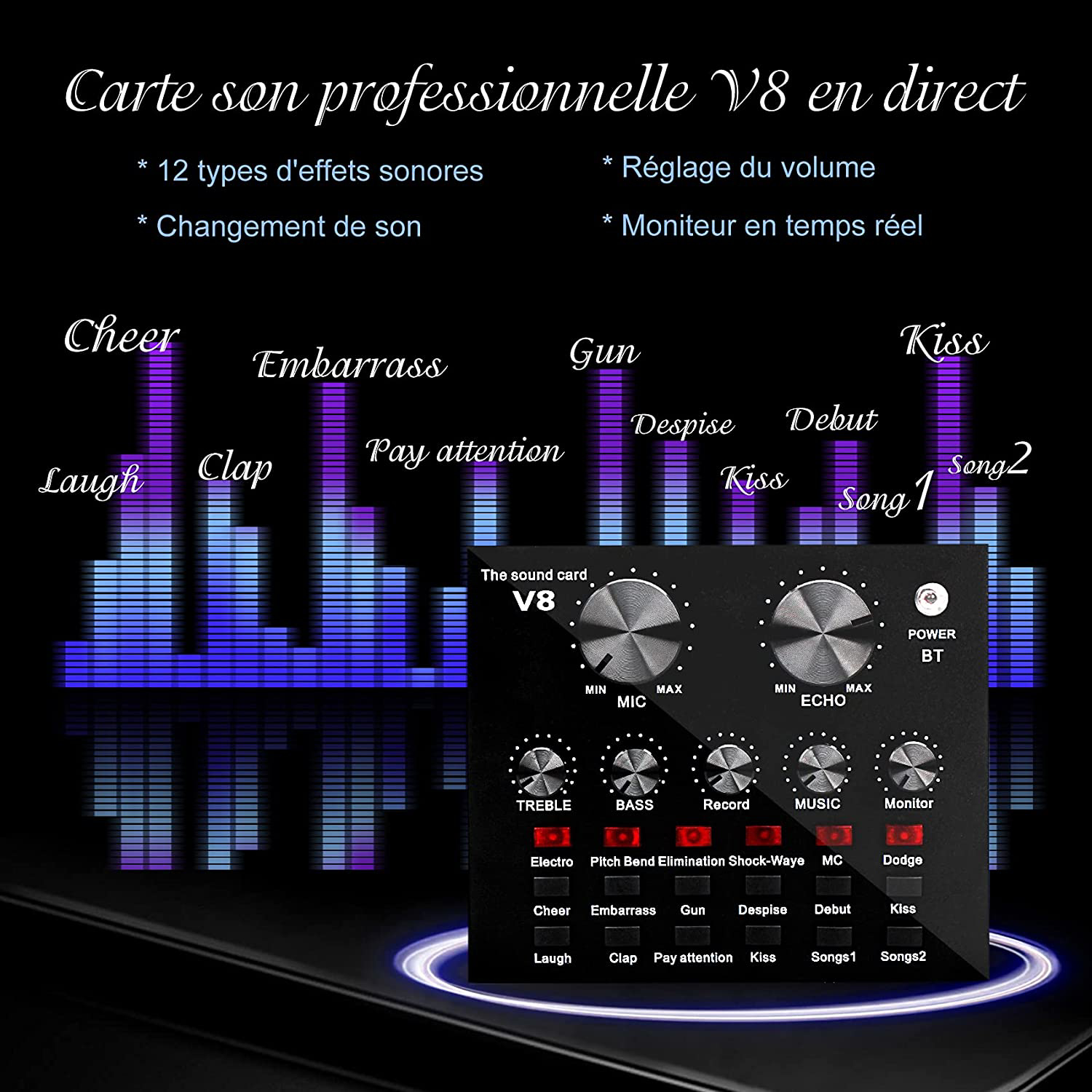 Microphone à Condensateur BM-800 Pour Studio - Kit Complet Enregistrement Vocal, Karaoké, Podcast