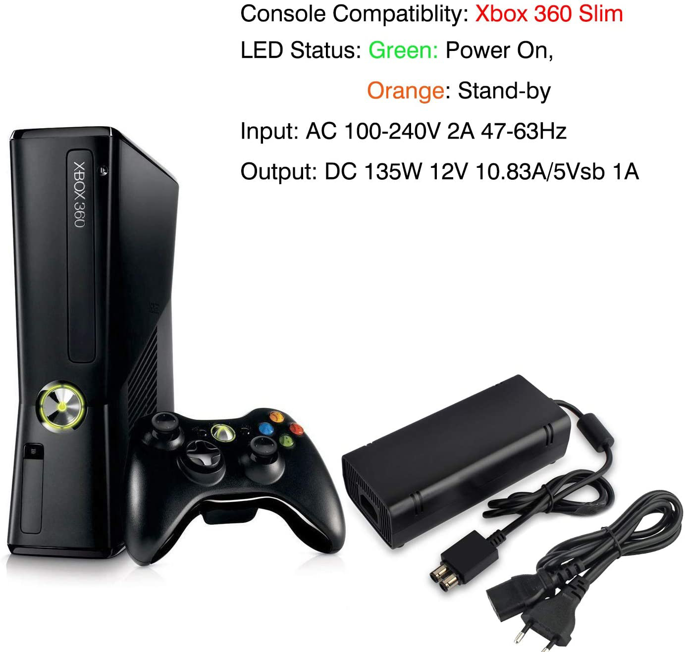 Labtec - Chargeur d'alientation Labtec avec cordon d'alientation pour console icrosoft Xbox