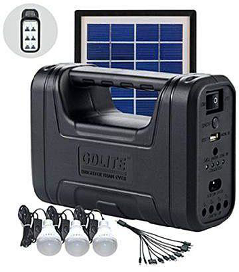 Image sur Kit d'éclairage solaire GD LITE-R-1 + panneaux solaire 3 ampoules