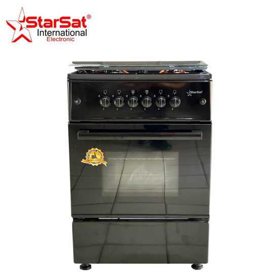 Cuisinière à gaz StarSat 04 foyers - 50 x 50 - automatique - noire - iziway Cameroun