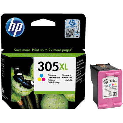 Image de HP 305XL Cartouche d'encre trois couleurs grande capacité
