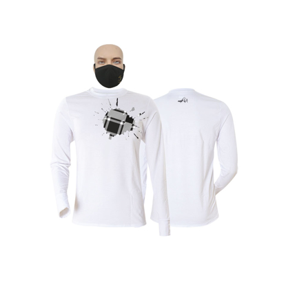 Agrandir l'image de T-shirt et masque en coton - Longues manches - Tache 2 Noir - Blanc Image de T-shirt et masque en coton - Longues manches - Tache 2 Noir - Blanc