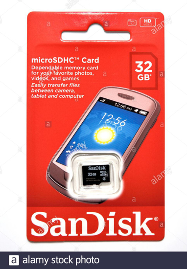 Image sur Carte mémoire SanDisk 32Gb pour document et données personnelles