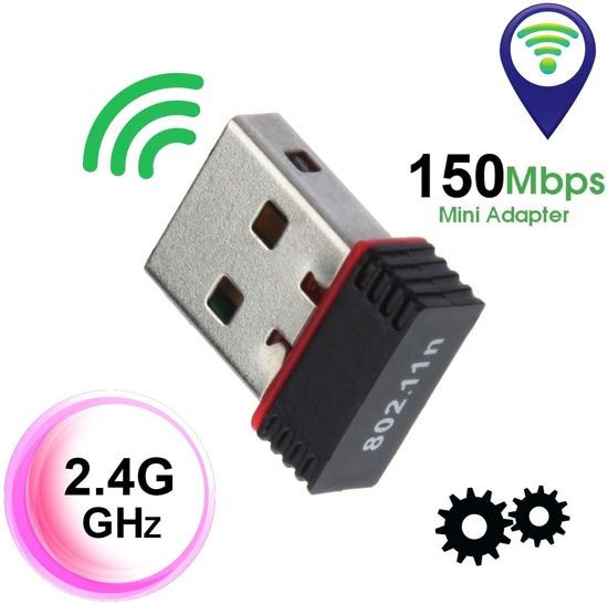 Image sur Adaptateur WiFi 150Mbps Carte Externe Clé USB sans Fil Dongle Antenne Intégrée Ethernet LAN Compatible Windows 10/7/XP