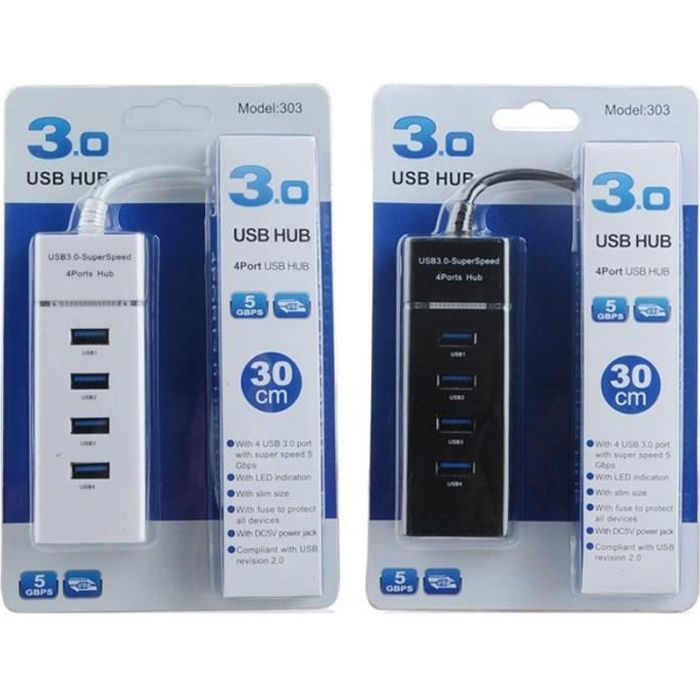 Multiplicateur 4 port 3.0 usb HUB rallonge usb support 1 terra