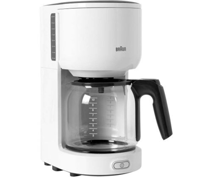 Agrandir l'image de Cafétière Braun KF3100 - 600W - 1.25L/15 tasses - Blanc/Noir - 3 mois de Garantis Image de Cafétière Braun KF3100 - 600W - 1.25L/15 tasses - Blanc/Noir - 3 mois de Garantis